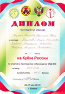 Кубок Росси по ОКД и ЗКС, 2012